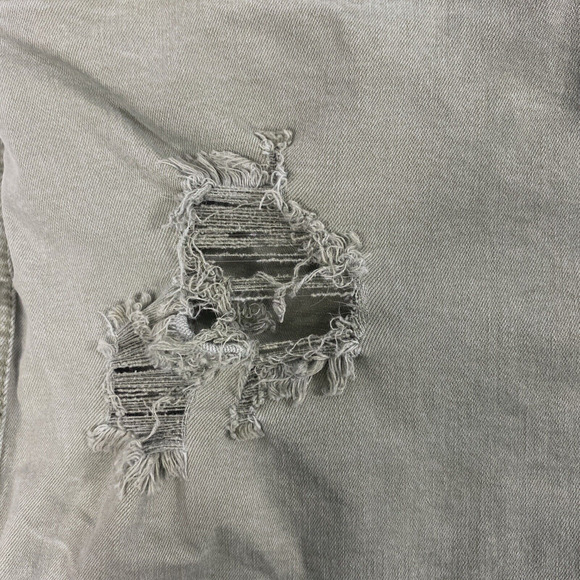 Wax Jean Shorts Womens‎ 3XL Distress Destroyed Roll Up Jorts Military Green - Picture 10 of 10